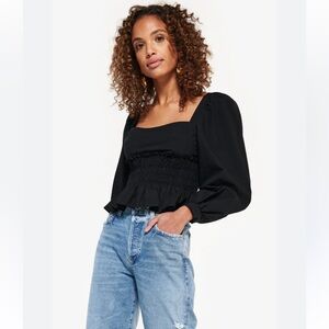 Cotton on, Black is a washed cotton long-sleeved, featuring square neckline